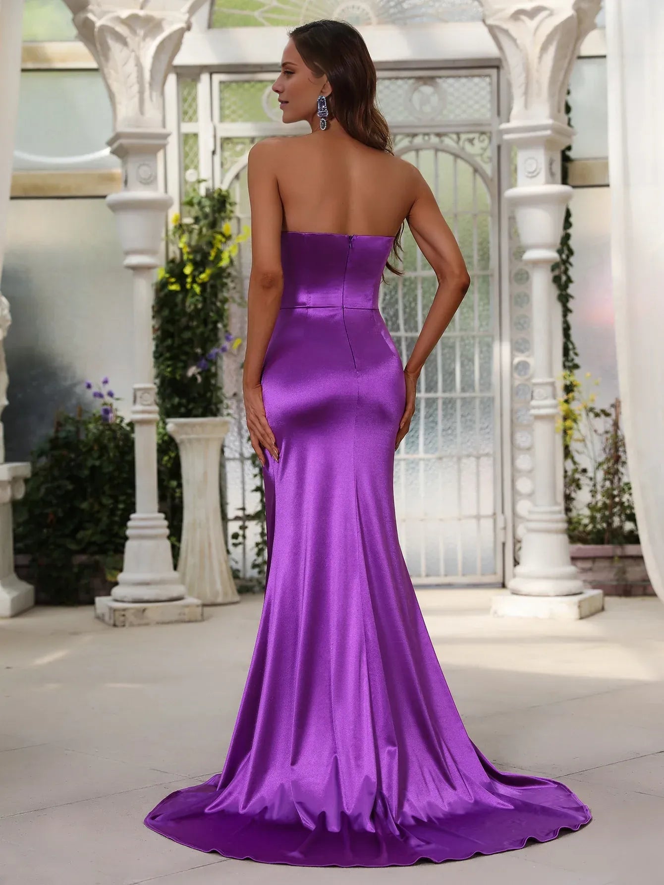 Elegant Mermaid Sweetheart Sleeveless Zipper Up Sweep/Brush Train Prom Dress